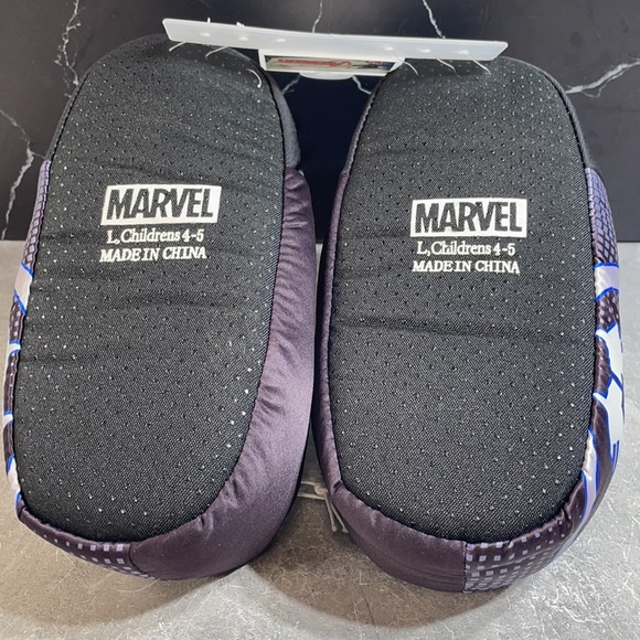 Marvel Black Panther Slippers Black Size Large 4-5 - Picture 7 of 8